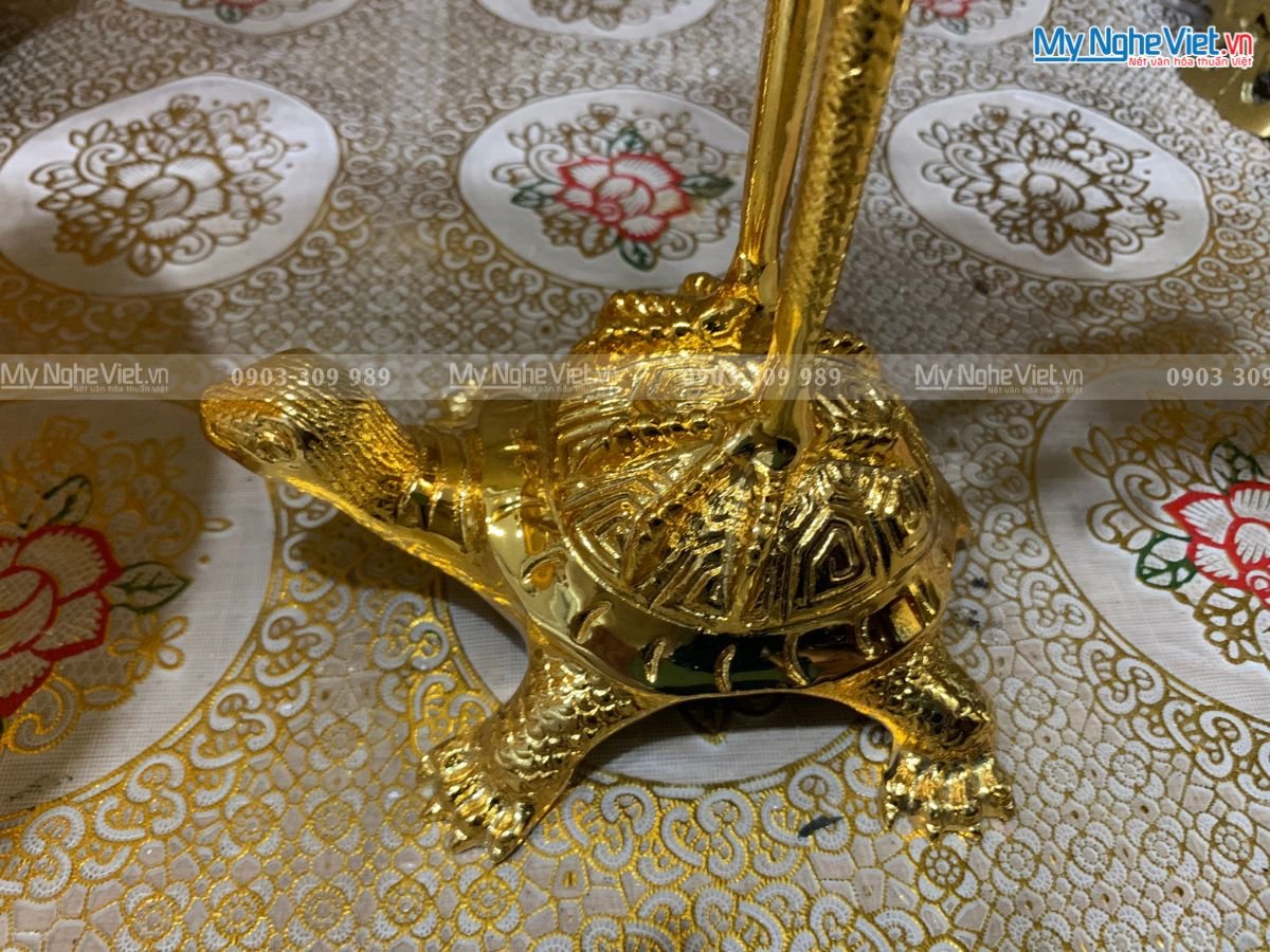 Bộ Lư (Đỉnh) Đồng Ngũ Sự Mạ Vàng