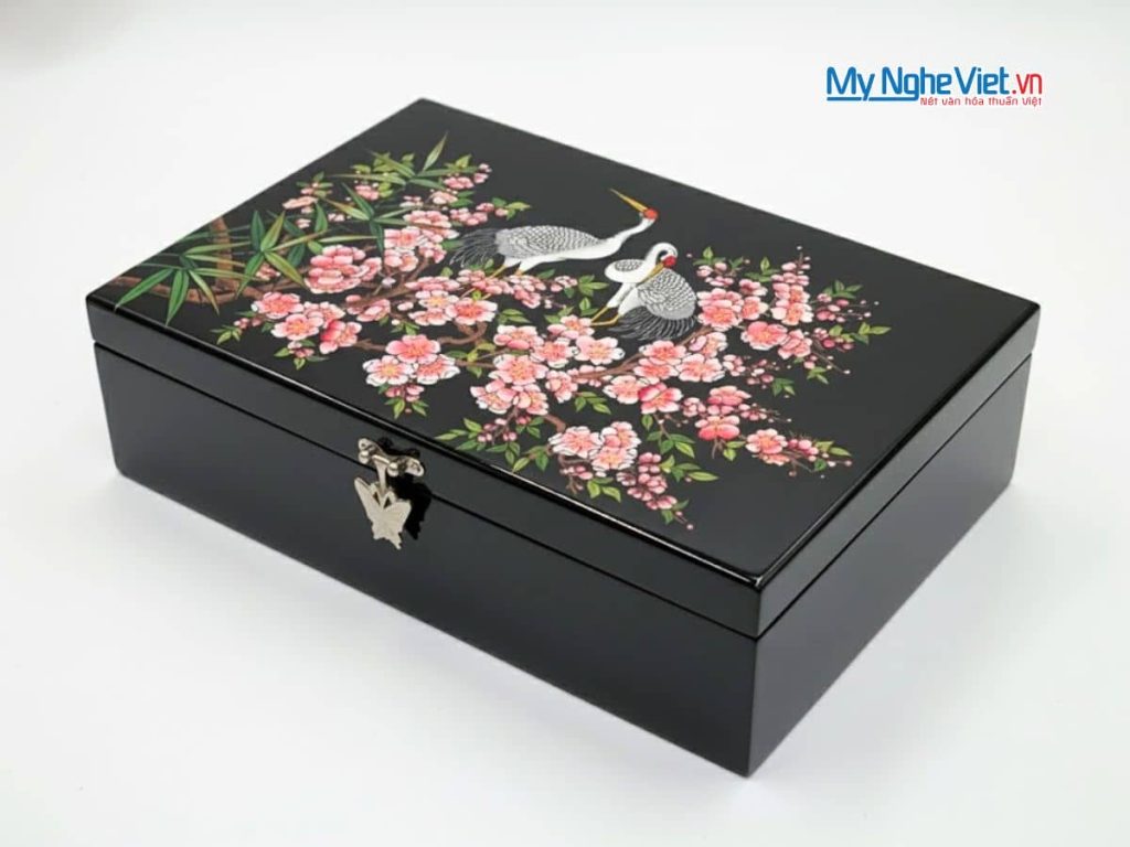 Hộp sơn mài cò đào cao cấp