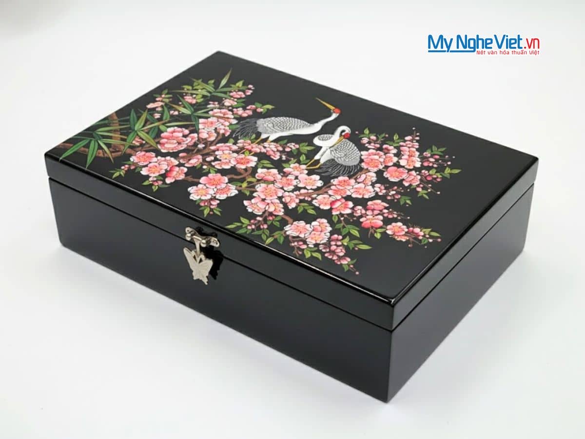 Hộp sơn mài cò đào cao cấp