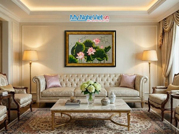 Tranh hoa sen sơn mài hiện đại TSMDH8111 - Quà tặng cao cấp