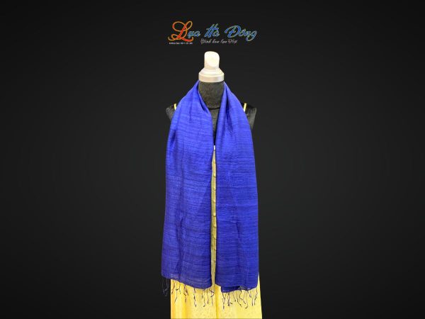 Khăn Lụa Trơn Màu Xanh Dương 100% silk 85x180 MNV-KLPT002-4