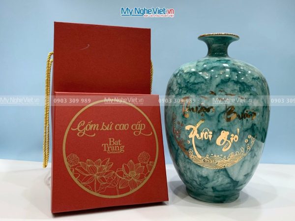 Bình Thu Tài Lộc Gốm Men Vân Đá Thuận Buồm Xuôi Gió LHGML02.1