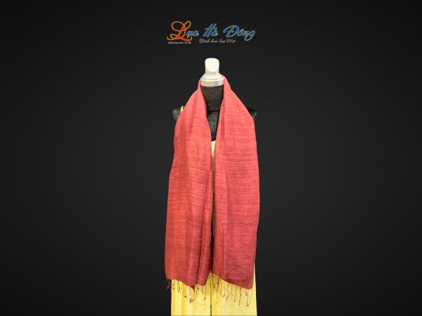 Khăn Lụa Trơn Màu Đỏ Ruby 100% silk 85x180 MNV-KLPT002-6