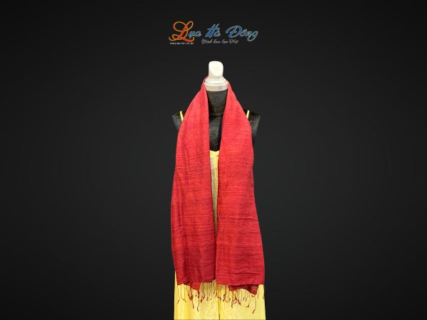 Khăn Lụa Trơn Màu Đỏ Mận 100% silk 85x180 MNV-KLPT002-5