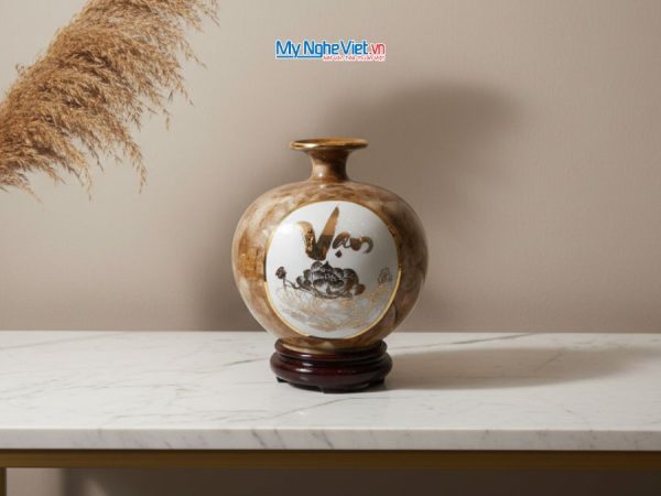 Bình thu tài hút lộc nhị cảnh vạn sự như ý MNV-VBT22/7-2
