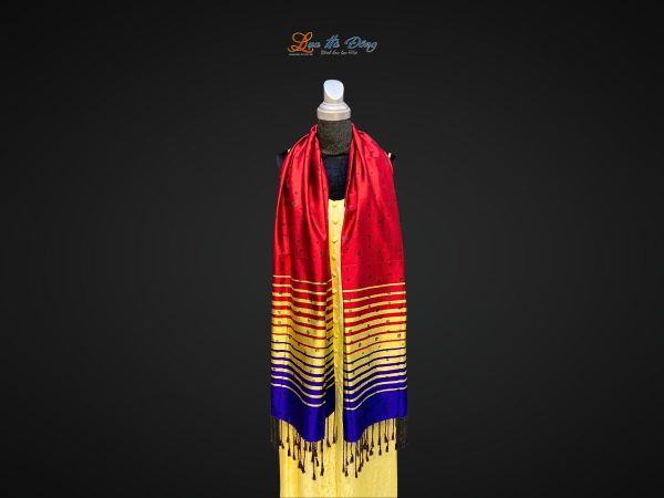 Khăn Lụa Lá Dâu Đỏ MNV-KLLS05-6
