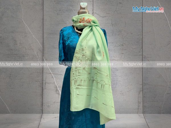 Khăn lụa tơ tằm vẽ tay MNV-PT70180/6