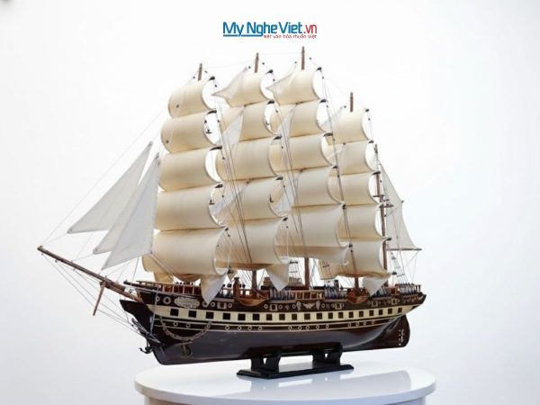 Mô Hình Tàu Chở Hàng France II Gỗ Đen 1.2m (cả mũi 1m5) MNV-TB18 - Thuyền buồm mô hình trang trí
