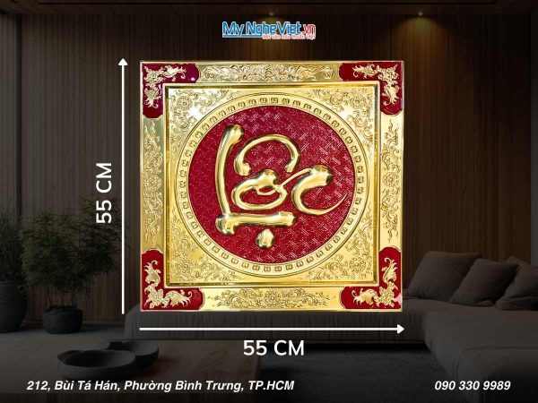 Tranh Đồng Chữ Thư Pháp - Chữ Lộc MNV-DD08-4