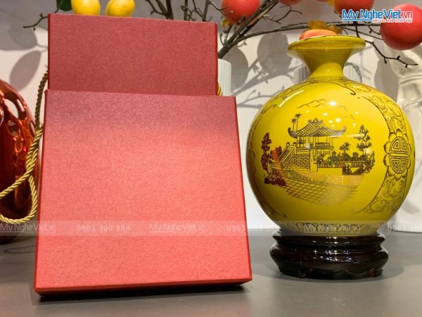 Bình Thu Tài Hút Lộc vẽ tam cảnh Hà Nội H18