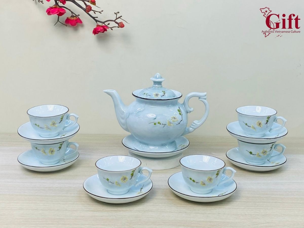 Bộ ấm chén in logo, quà tặng doanh nghiệp