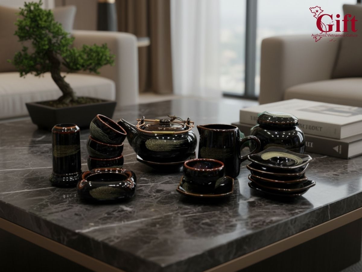 Bộ ấm chén in logo, quà tặng doanh nghiệp