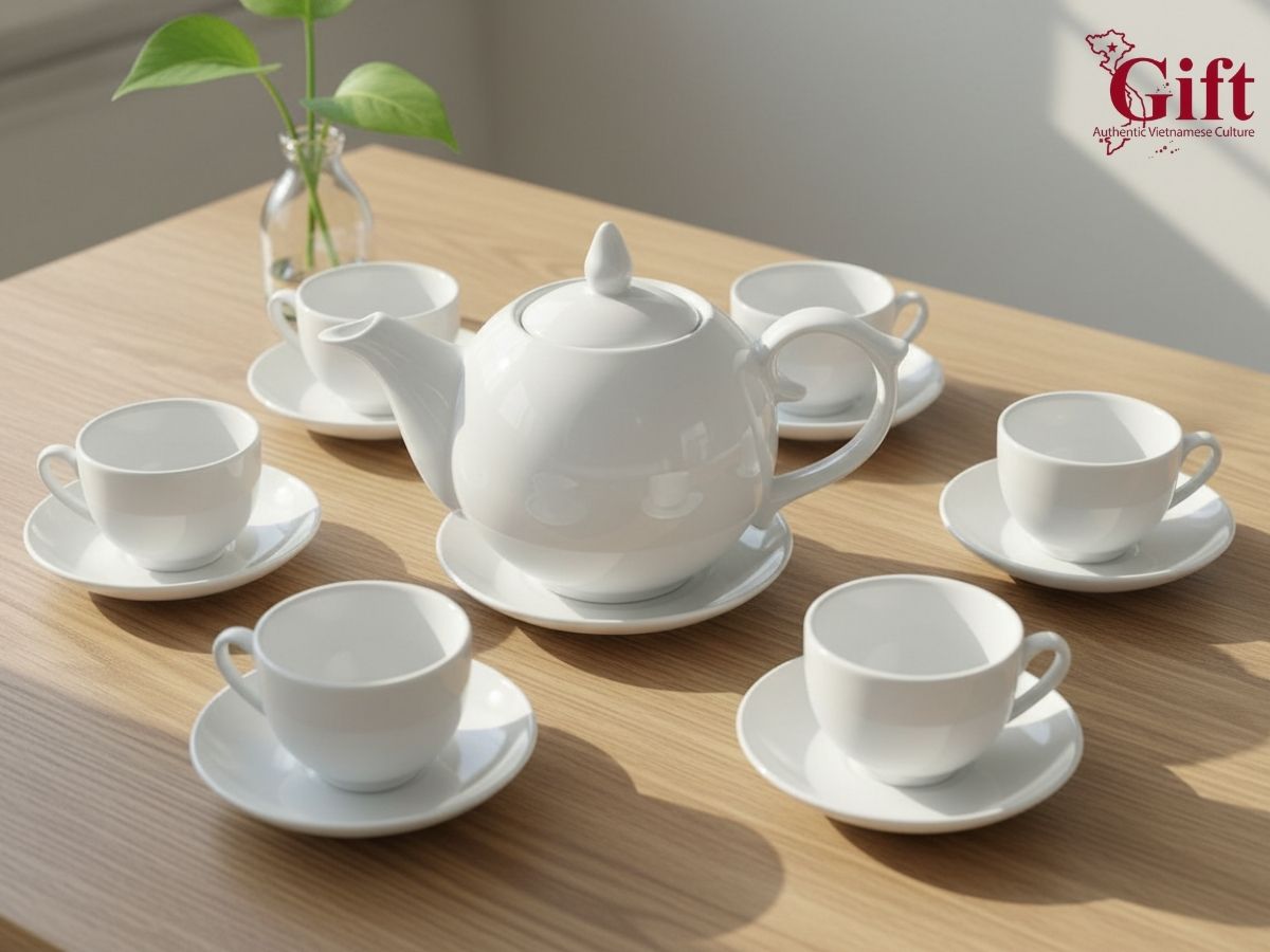 Bộ ấm chén in logo, quà tặng doanh nghiệp