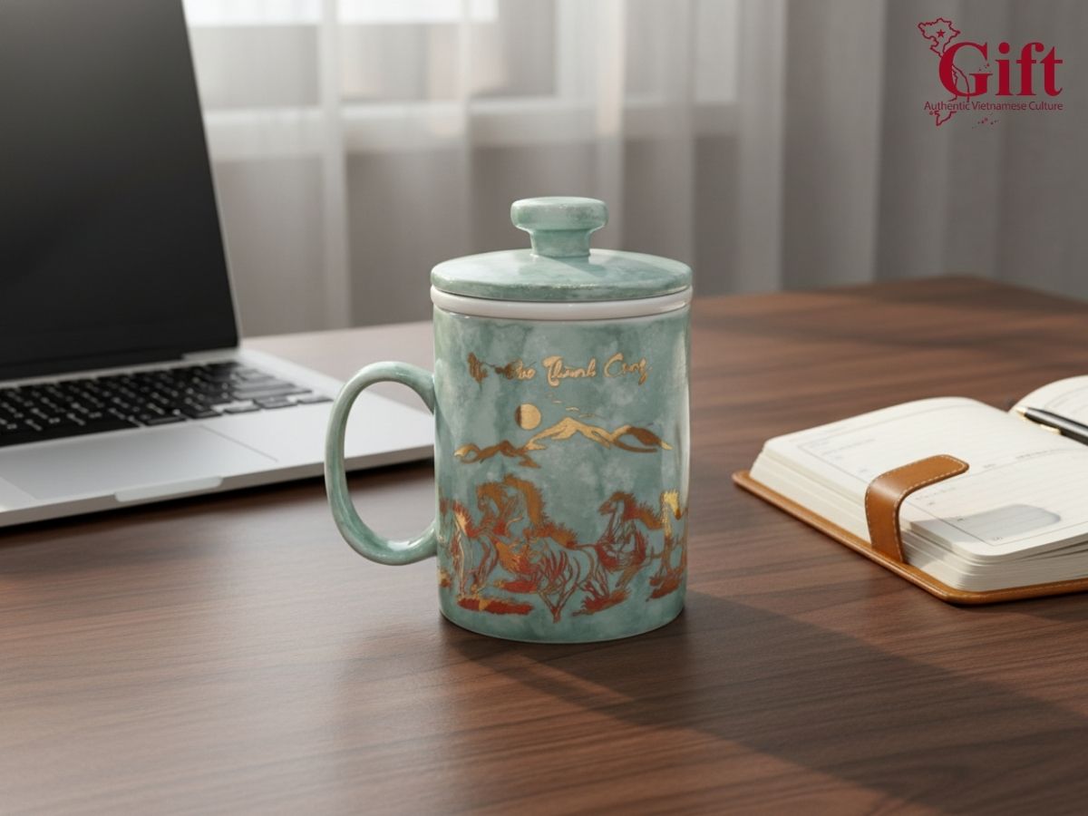 Ly lọc trà, quà tặng gốm sứ doanh nghiệp cao cấp