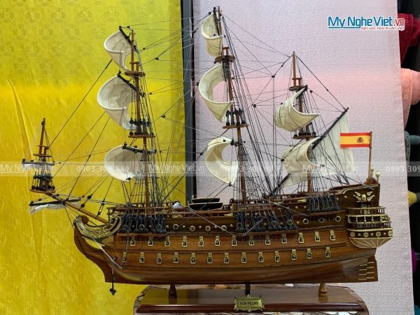 Mô hình tàu chiến cổ San Felipe Thân 80cm - Mô Hình Thuyền Thuận Buồm Xuôi Gió