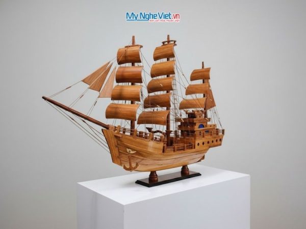 Mô hình tàu thuyền Thái Lan gỗ hương (Thân 100cm) MNV-TB15/100H - Thuyền gỗ thuận buồm xuôi gió