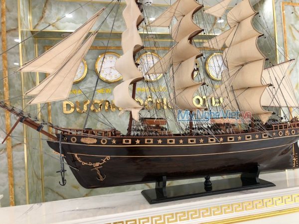 Mô Hình Thuyền gỗ trang trí Cutty Sark Đen (Thân 1.5m) MNV-TB05-1.5m - Thuyền Thuận Buồm Xuôi Gió