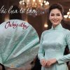 Vải Lụa tơ tằm Hà Đông trống đồng xanh mint 1m LHD1/2